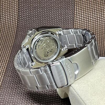 Pre-owned Seiko 5 Sports Srpd63k1 Green Dial Automatic Stainless Steel Analog Men's Watch