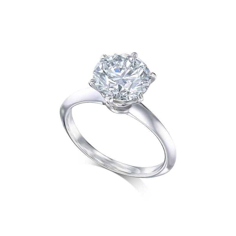 14k White Gold Ring F Vs1 1.86 Ct Lab-grown Diamond Igi Certified Love Gift
