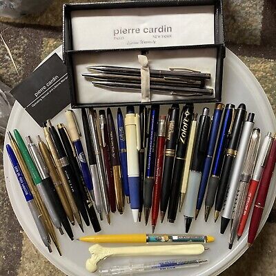 Vintage Advertising INK PEN & PENCIL LOT OF 30 Collectible Writing Utensils 