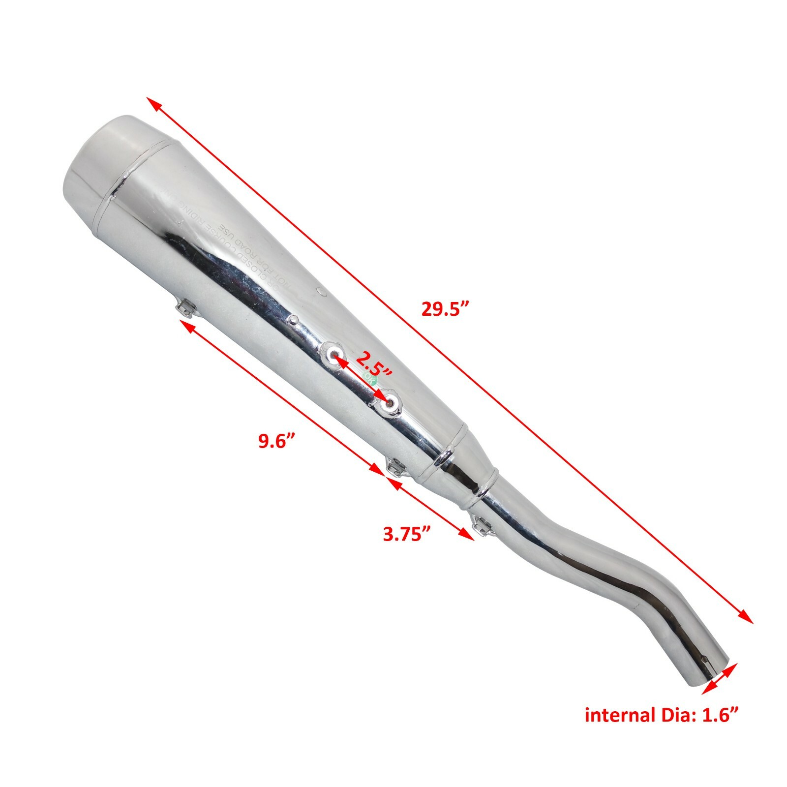 Fits Royal Enfield Continental GT 535cc Exhaust Silencer Steel Chrome 888295 