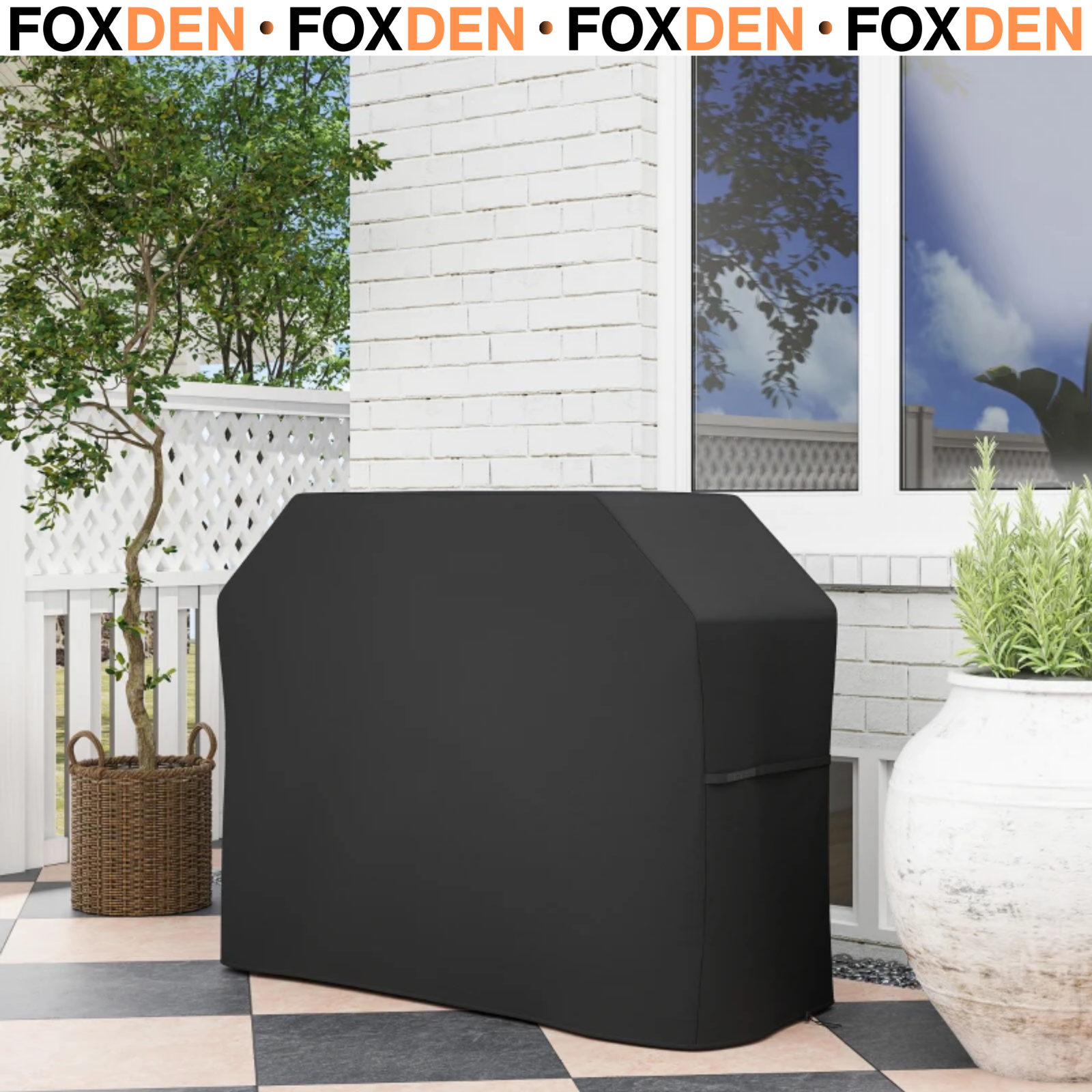 147 x 61 x 120cm Barbecue Covers, Waterproof UV Protection Rip-Proof Black