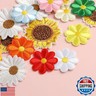 17 Pcs Flower Patches Iron On Daisy Flower Iron/Sew On Patch Sunflower Embroidered Appliques Patches Floral Embroidery Applique for DIY Clothes Backpacks Hats Jeans Jackets T-Shirt