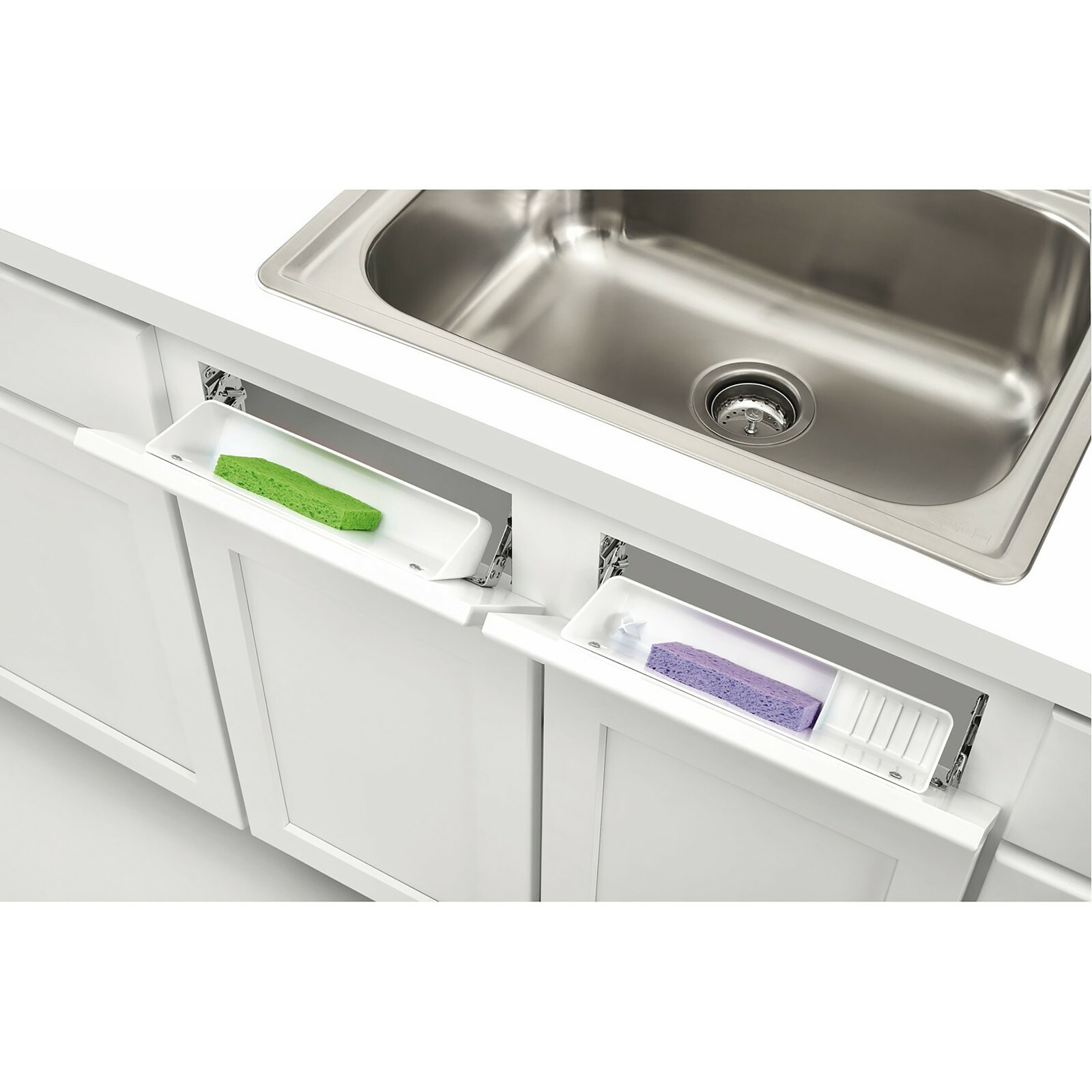 RevAShelf 65721452 6572 White 14 Inch Wide Sink Front Tip Out Two