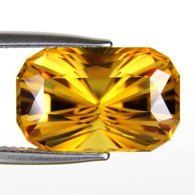 10.21Cts AMAZING CUSHION CUSTOM CUT NATURAL GOLDEN YELLOW CITRINE LOOSE GEMSTONE