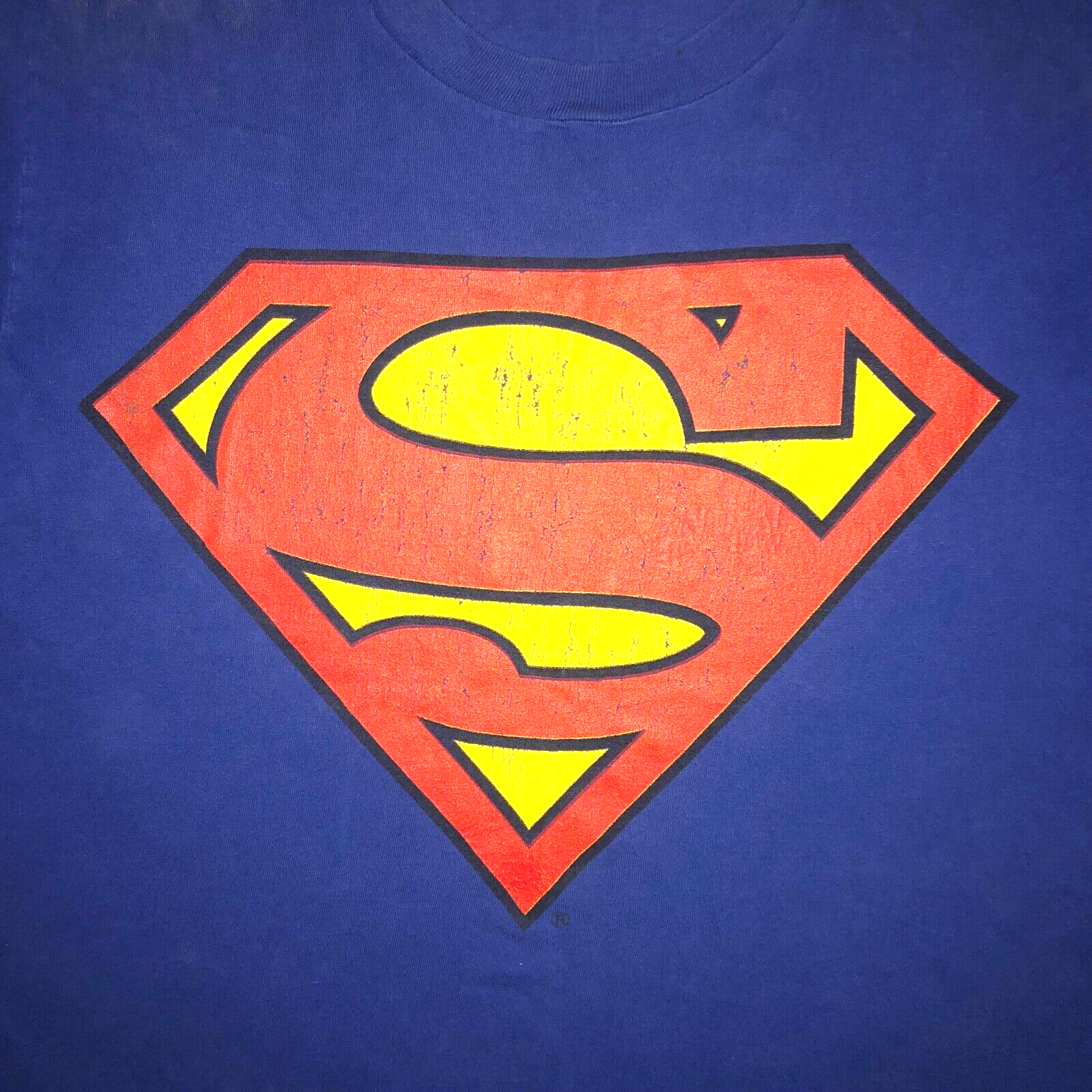 Vintage 90s SUPERMAN LOGO T SHIRT DC Comics 1990s Worn Faded