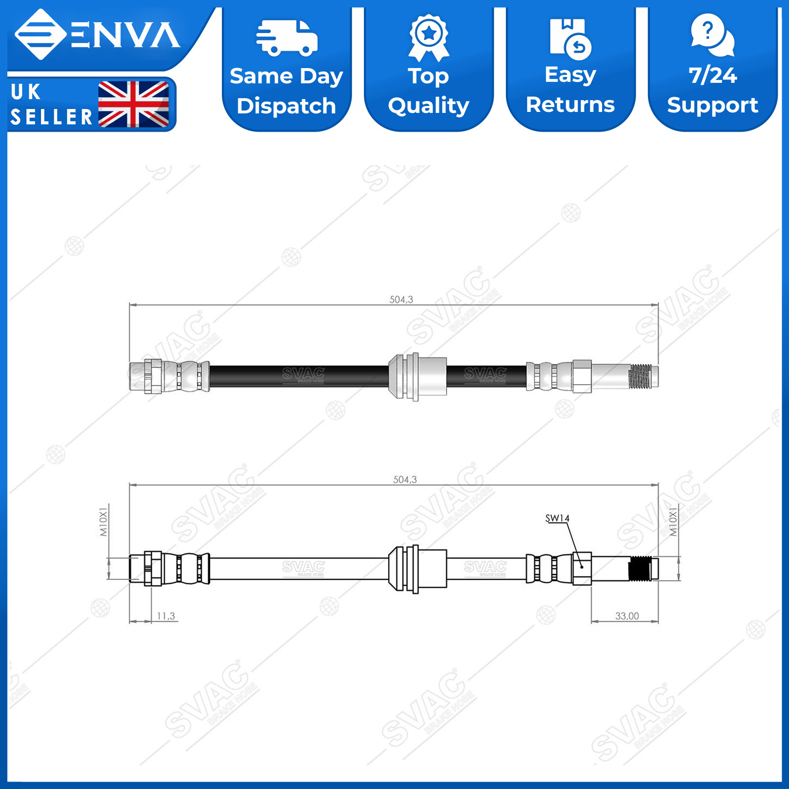 2X Rear Brake Hose For BMW 3 Series E46 Coupe Cabrio Compact Touring 34301165174