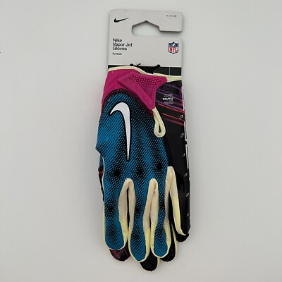 Nike Vapor Jet 7.0 NFL Combine Football Gloves Blue Black Pink Men's Size XL