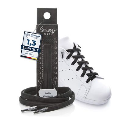 flat Schnürsenkel Schwarz XL Bis 7 Ösen pro Seite 1 Paar