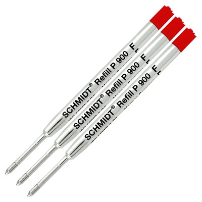 3 Pack - Parker Style Red-P900-Fine Tip Parker Style Ballpoint Refill