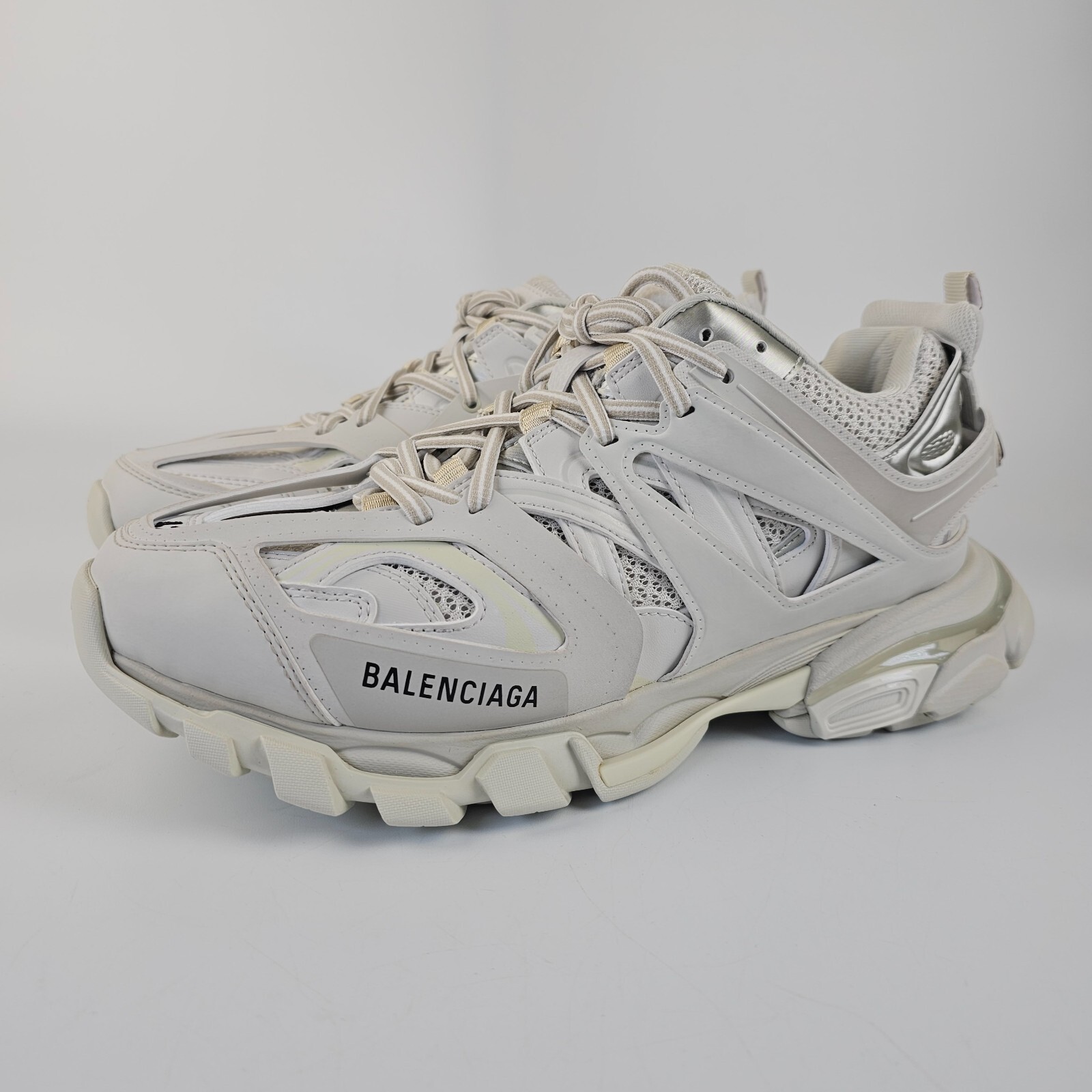 関税込【BALENCIAGA】Track sneakers White/Silver BALENCIAGA Track $1150 Men's White Sneakers New And