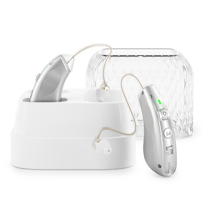 1 Pair Of BTE Seniors Rechargeable Hearing Aids Hearing Loss Invisible Digital
