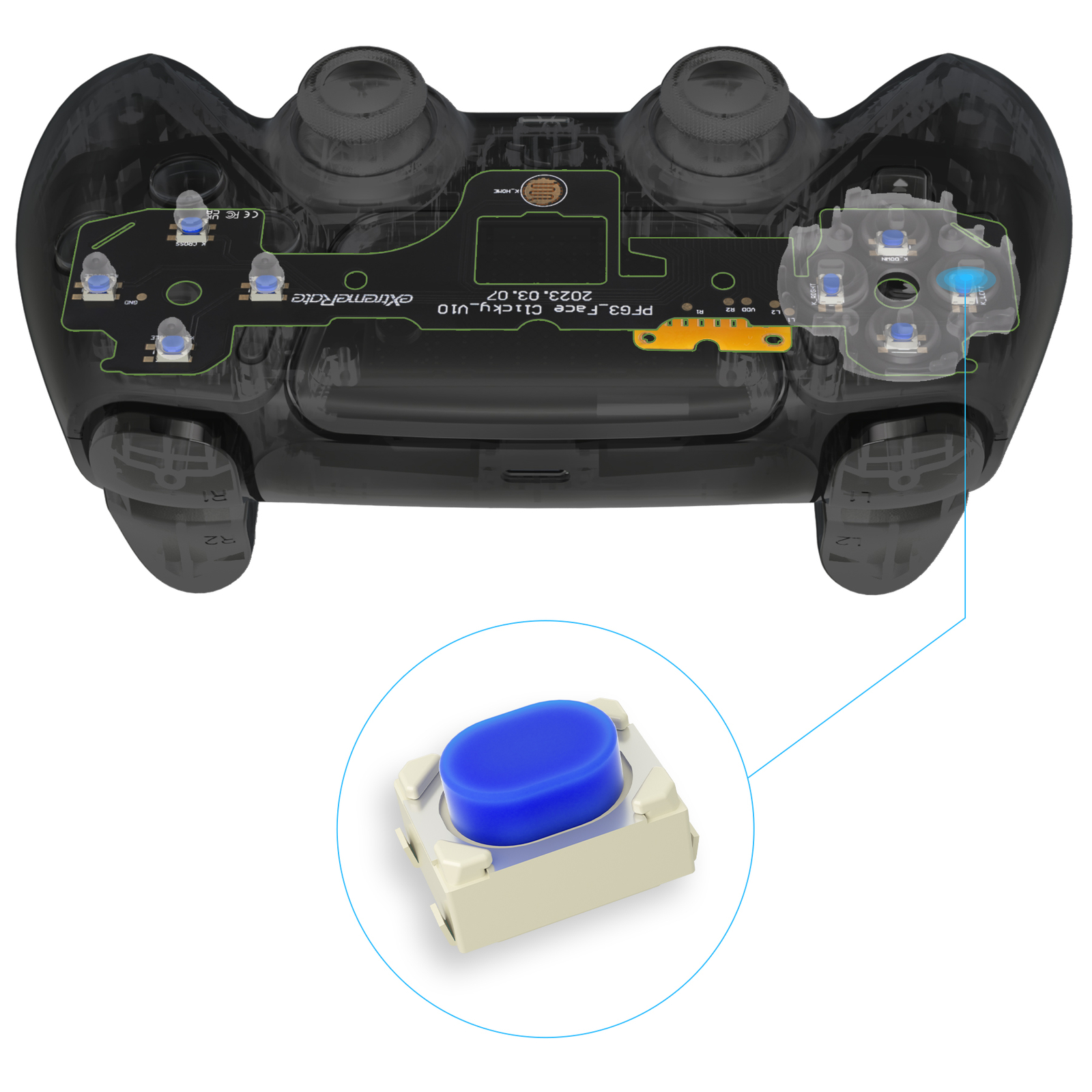 Face Clicky Kit for PS5 BDM-030 Tactile Dpad Action Buttons Mouse Click Kit