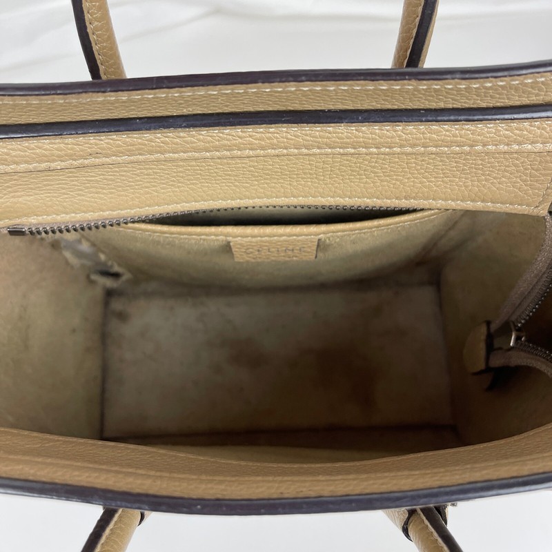 Celine Nano Luggage Beige Leather Tote - Authenticity Certified