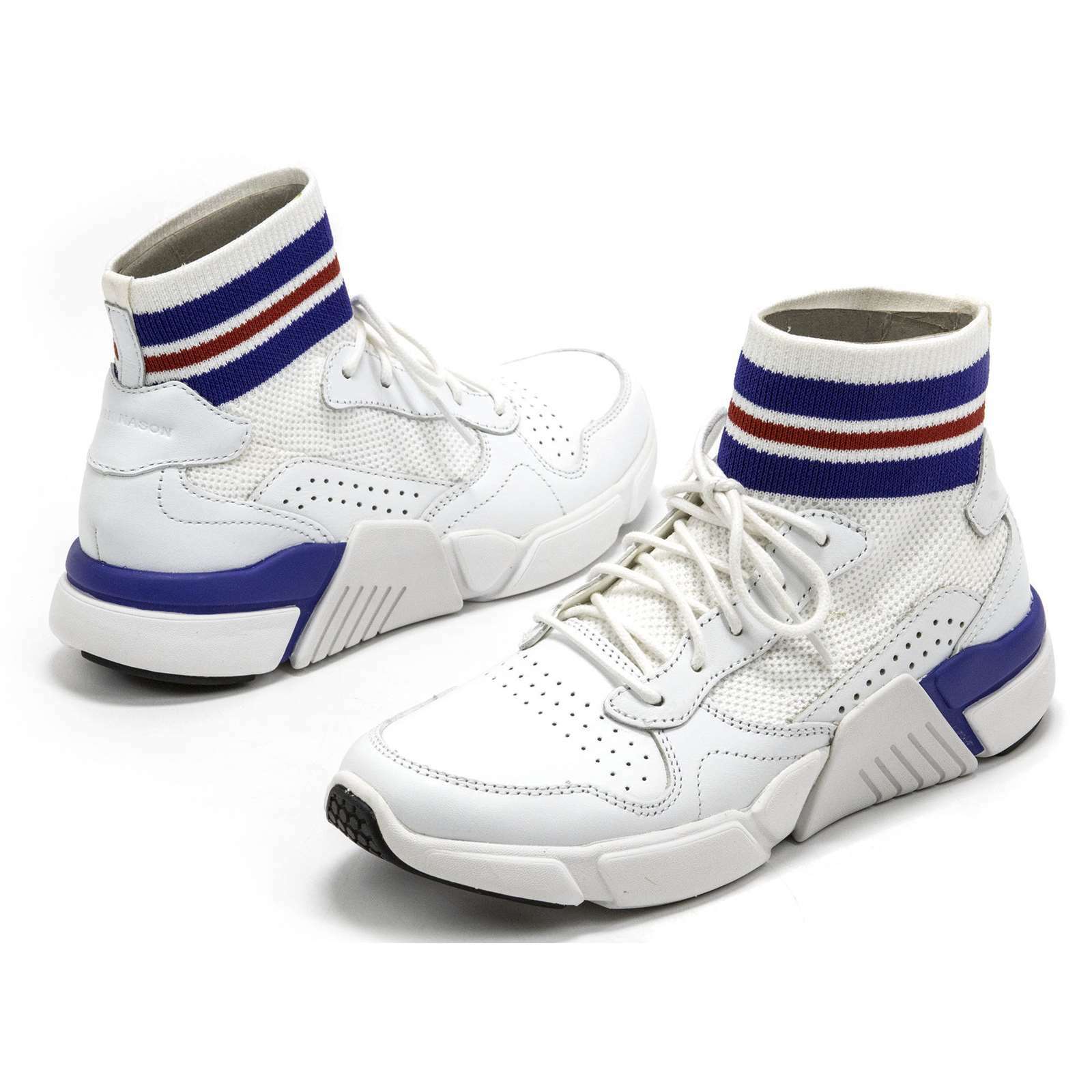 

Женские кроссовки без шнуровки Mark Nason White Block Varsity в стиле ретро со средним верхом НОВИНКА, Белый, Mark Nason Block Varsity