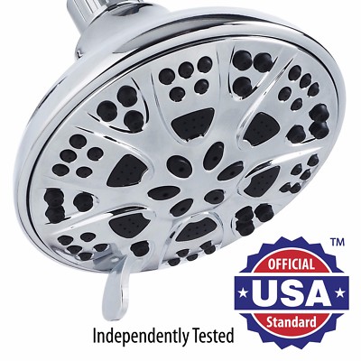 AquaDance  High Pressure 5-Inch Shower Head with 6-Settings, Chrome Finish