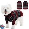 ROZKITCH Dog Sweaters for Small Medium Dogs Boy Girl, Christmas Sweater Holiday Outfit, Classic Fair Isle Pattern Knit Pullover, Warm Winter Clothes for Cats Small Dogs DarkRed M