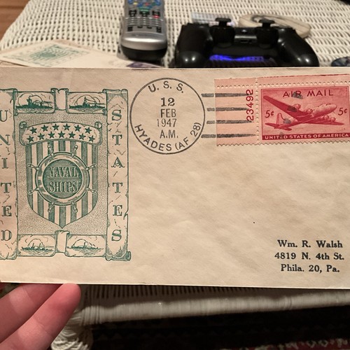 1947 USS Hyades AF 28 Naval Cover