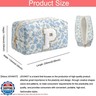 JOVAKIT Alphabet Makeup Bag Cosmetic Bag for Women, Christmas Gifts for Girls Age 6-18, Floral Flowers Coquette Travel Toiletry Zipper Make Up Pouch Organizer Trendy Stuff (Blue Floral P)