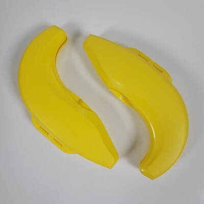 Tupperware Banana Keeper Yellow Hinged Storage Container ~ Set of 2
