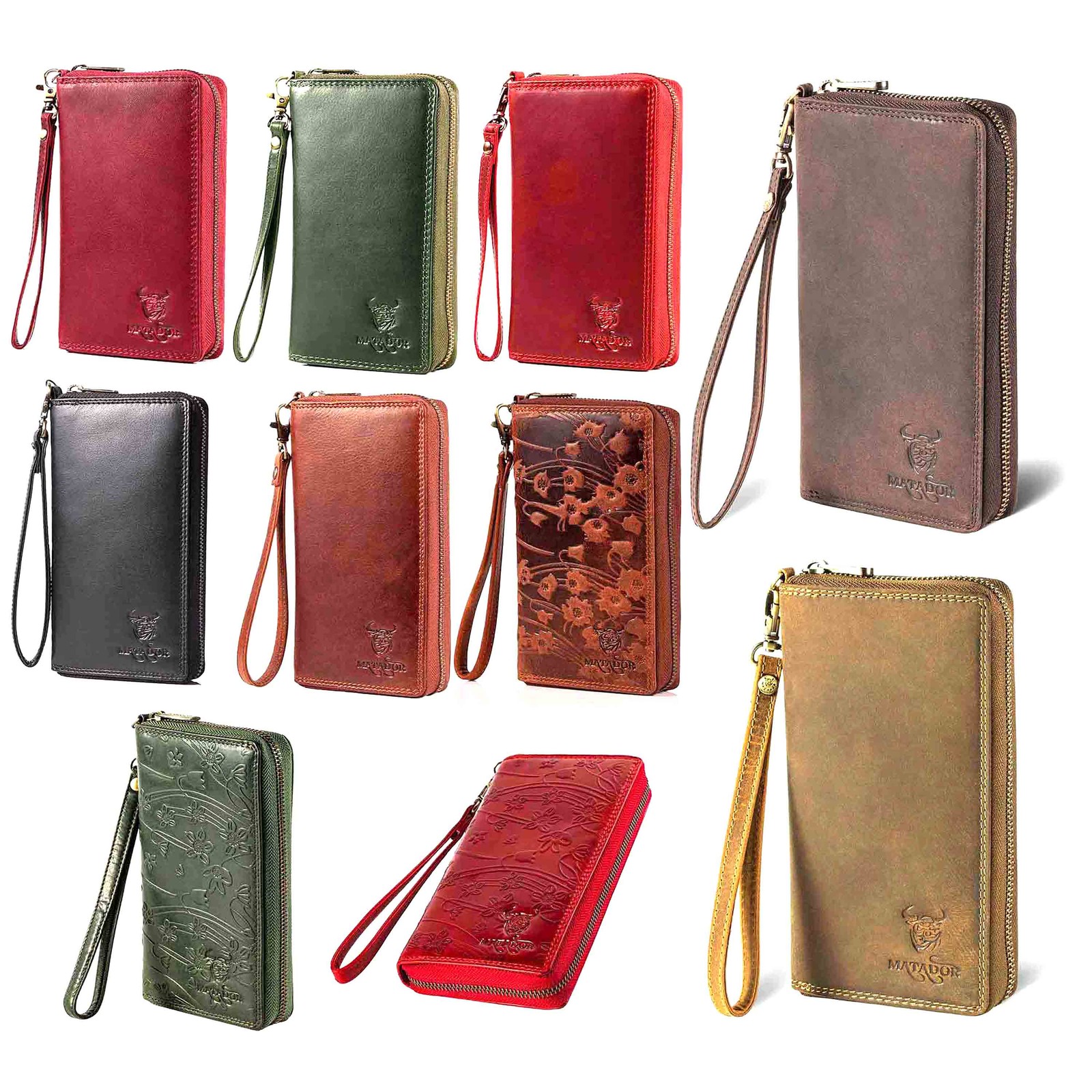 MATADOR Echt Leder Damen Langbörse XL Geldbörse Portemonnaie Geldbeutel RFID TüV