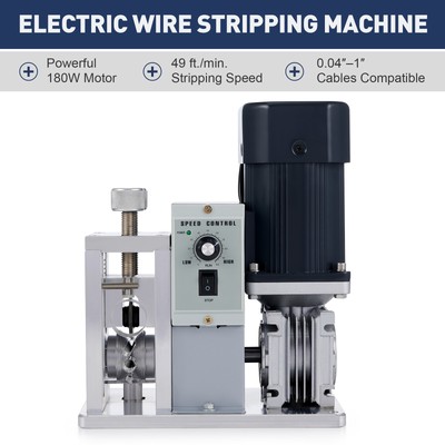 CREWORKS Electric Wire Stripper 1 25 mm Cable Stripper w 8 Speeds 4 Channels