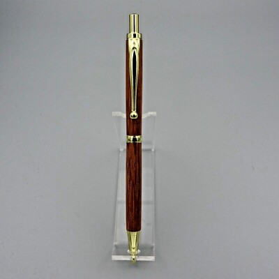 SLIMLINE CLICK PEN with BOLIVIAN ROSEWOOD BARREL and 24k GOLD TRIM