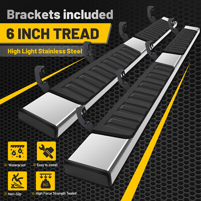 Running Board FOR 07-18 Silverado/Sierra 1500 Crew Cab 6'' Side Step Nerf Bar S/S