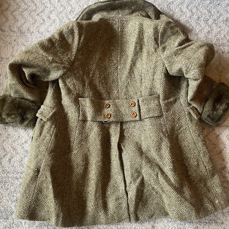 Vintage Davis Of Boston Wool Coat Faux Fur Lined WARM WINTER
