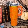 Xspatroias Fall 40 oz Tumbler with Lid Handle and Straw Thanksgiving Pumpkin Stainless Steel Double Walled Insulated Cup Autumn Travel Mug Water Bottle Gifts for Men and Women (1PC)