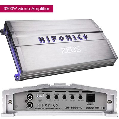 HIFONICS ZG-3200.1D ZEUS 3200W 1 CH 6400W MAX SUBWOOFERS SPEAKERS BASS AMPLIFIER
