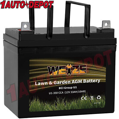 Lawn & Garden AGM Battery, 12V 350CCA BCI Group U1 SLA Starting for Lawn Mower