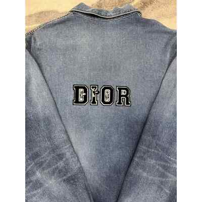 Pre-owned Dior And Kenny Scharf Blue Denim Jeans Overshirt Shirt Jacket Long Sleeve 54