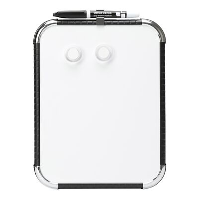 FORAY Magnetic Dry-Erase Board, 8-1/2" x 11", White, Black Plastic Frame