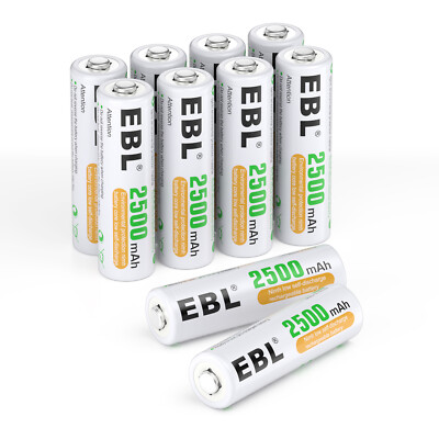 EBL Lot AA AAA Rechargeable Batteries 2800mAh 2300mAh 1100mAh 800mAh NI-MH + Box