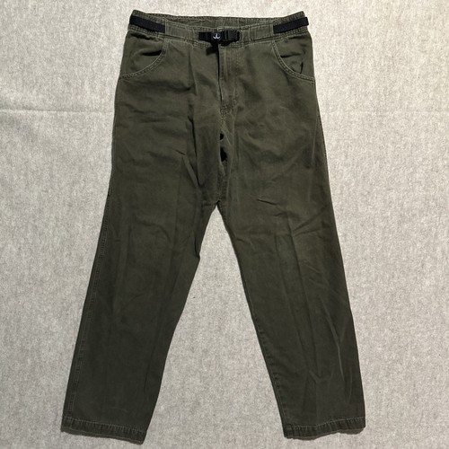 90s 00s PRANA カーゴパンツ USA製 カーキグリーン M VTG 90s Y2k Prana Pants Large 34x32 Olive Green Logo Outdoor