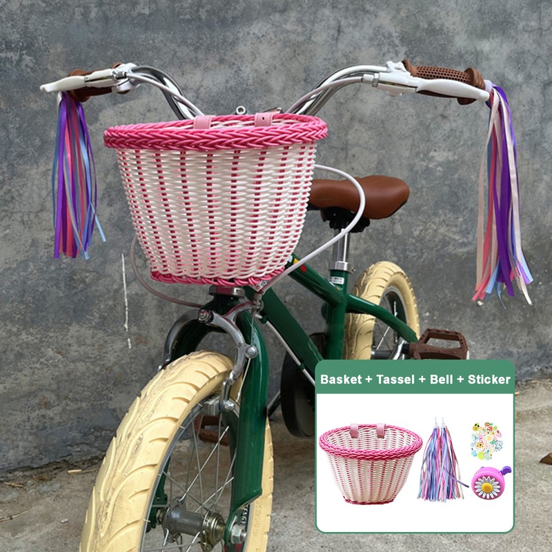Basket Strap Set Front Basket Car Hanging Basket Pink