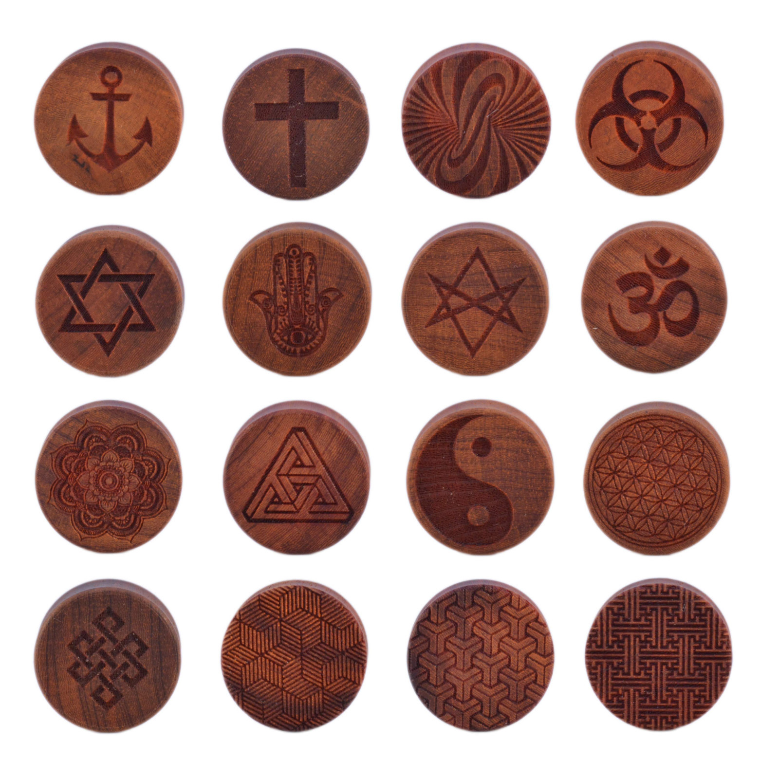 Pair 8-30mm Organic Wood Earlet EAR GAUGE FLESH TUNNEL DOUBLE FLARED Ear PLUG