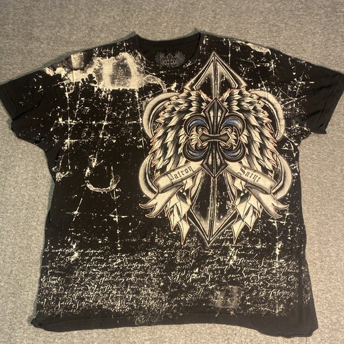 AXR Xzavier Black T-shirt Y2K Grunge All Over Print size XL made