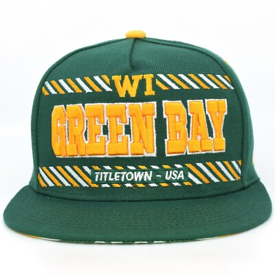 Green Bay Titletown USA New Kings Choice Adjustable Era Green Snapback Hat Cap