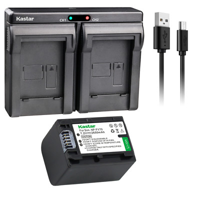 Kastar Battery Dual Charger for Sony NP-FH70 Sony DCR-SR100 DCR-SR190 DCR-SR200