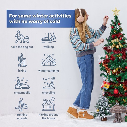 FitVille Women's Winter Boots Wide Width Ankle Snow Boot with Furry Adjustable