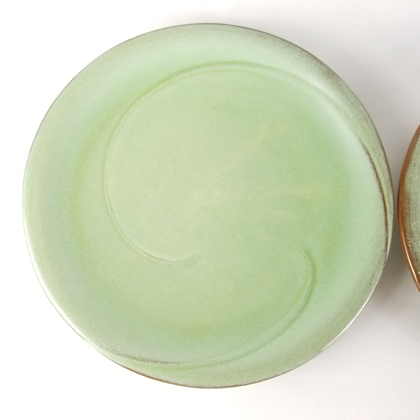 Frankoma Dinner Plate 4F Lazy Bones Prairie Green 10 inch Lot of 2 Vintage