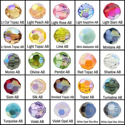 Swarovski 5000 Crystal Round Color AB Beads Part 2 of 2*You Pick Size and Color*