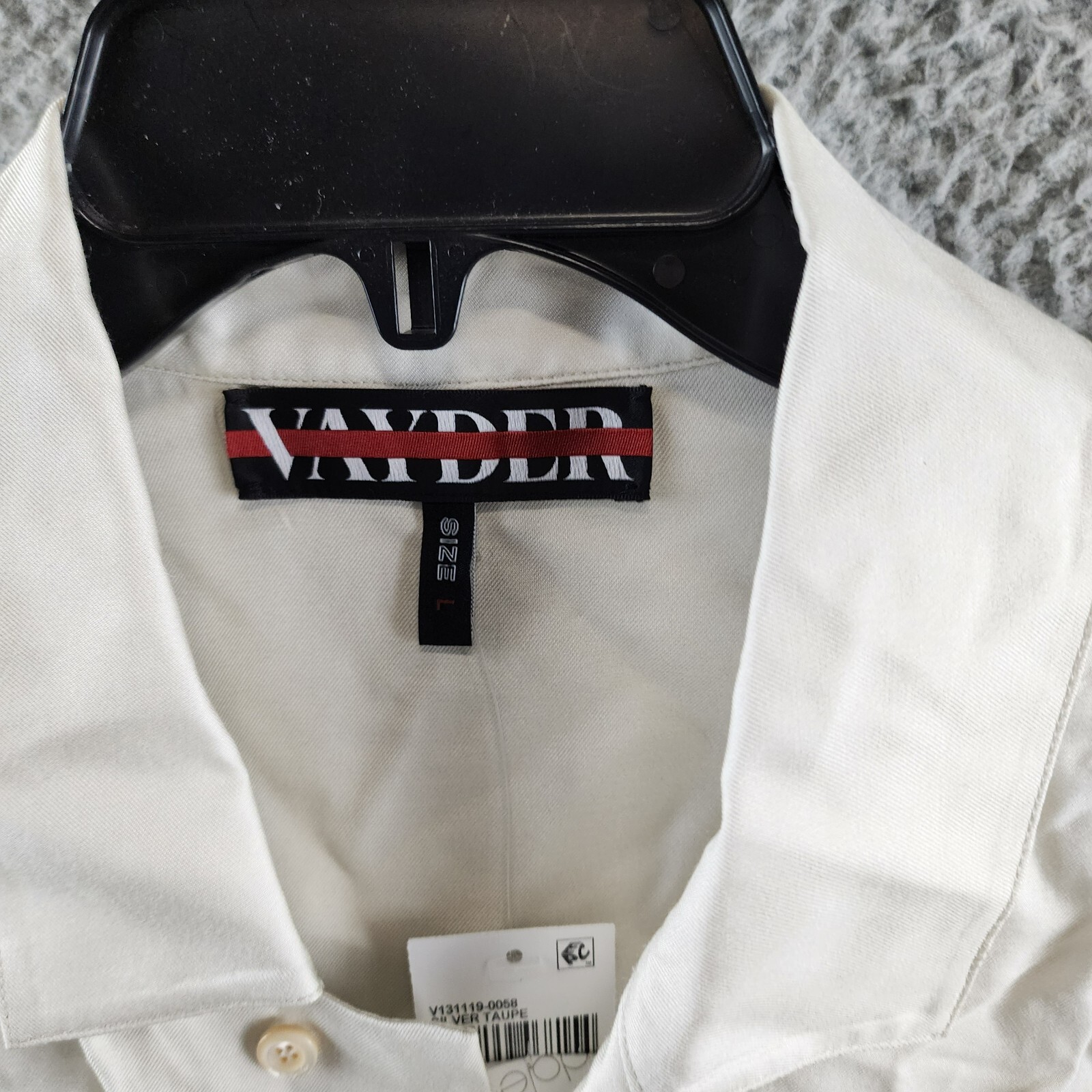 VAYDER Montague Regular Fit Silk Blend Cuban Shirt Men's L Silver Taupe Printed - Picture 5 of 15