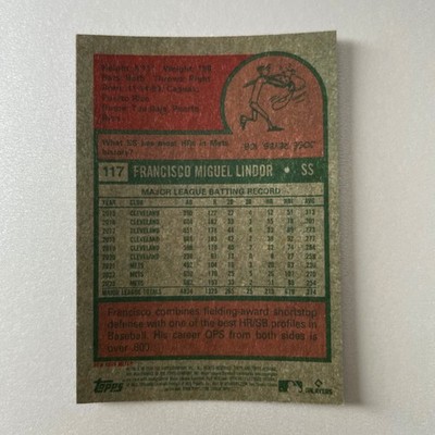 2024 Topps Heritage #117 Francisco Lindor Chrome Purple Refractor