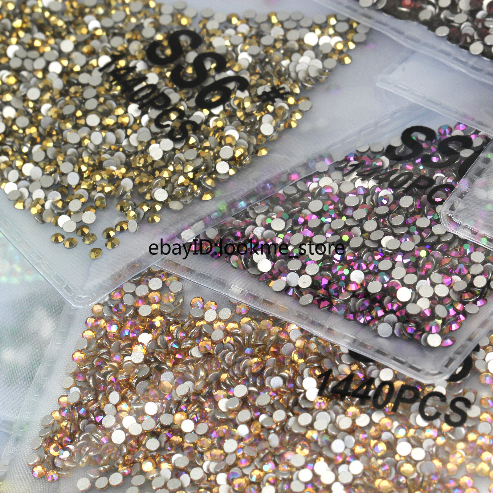 1440pcs 2 mm (ss6) Crystal Glass Rhinestones Flatback Gems Nail Art Crafts Decor