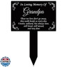Roowest Memorial Stakes Cemetery Grave Decorations Acrylic Grave Plaque Stake Markers Sympathy Garden Stake Waterproof for Gift Cemetery Outdoors Yard(Grandpa)