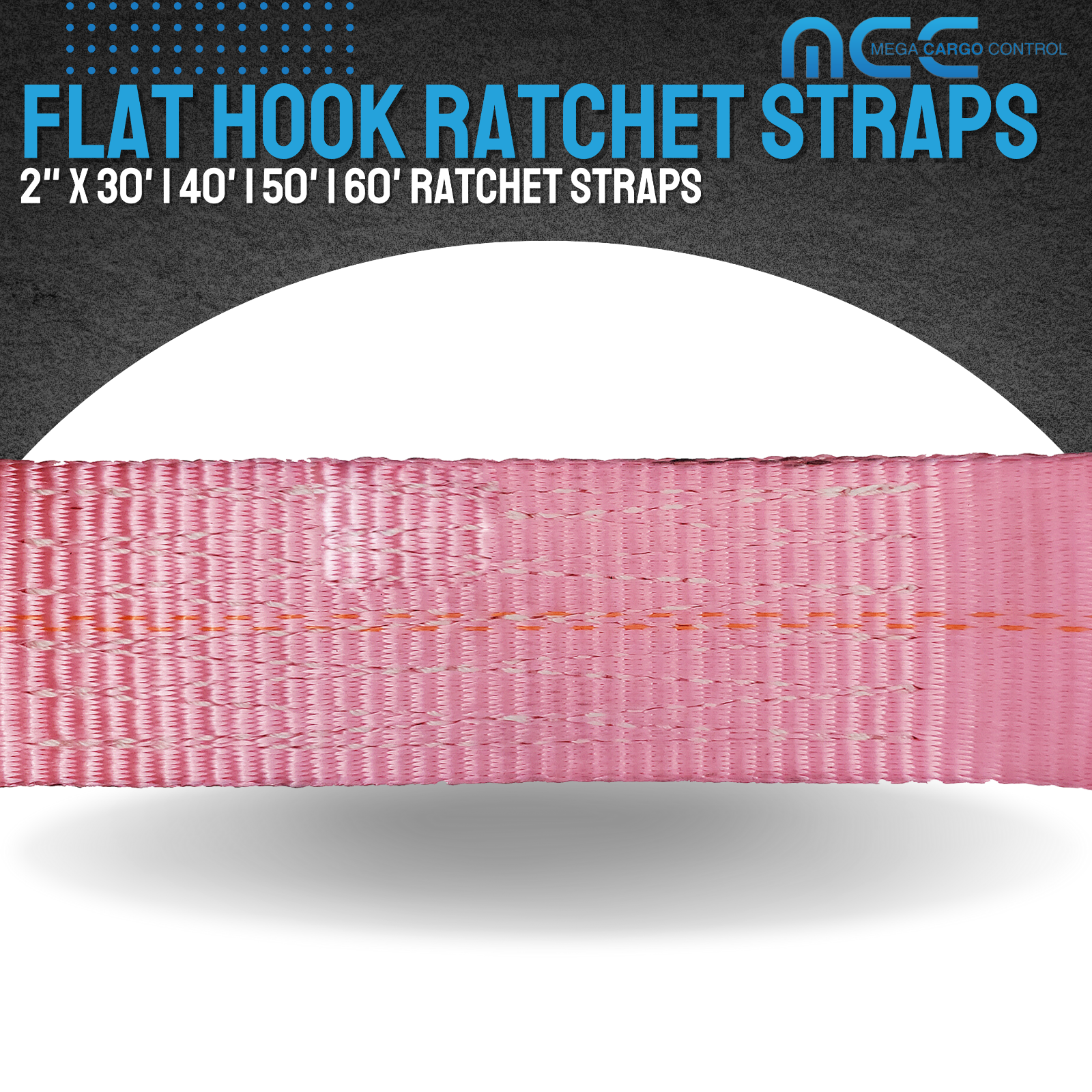 Heavy Duty 2" x 30' Ratchet Strap w/Flat Hook for Flatbed Truck Trailer Tie Down