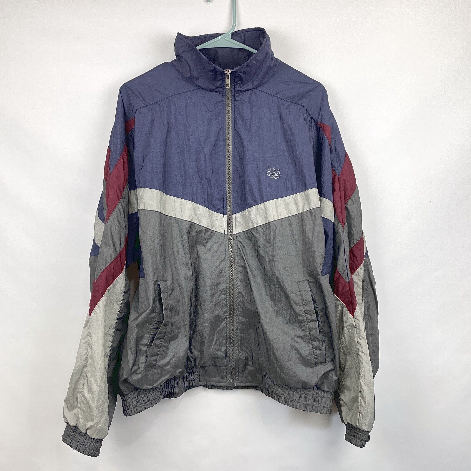 VTG 90s Men’s Large USA Olympics JCPenney Full Zip Windbreaker Retro Color Block VTG 90s Men’s Large USA Olympics JCPenney Full Zip Windbreaker Retro Color Block