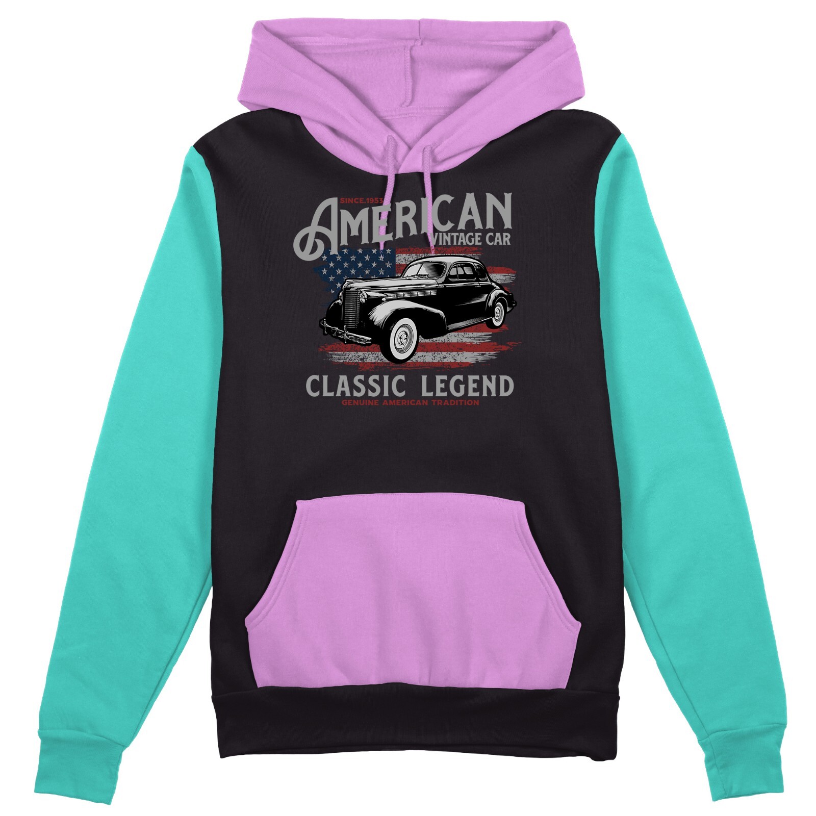 パーカー・フーディ ASCLO 1992 Over Hood T (4color) 90s L Purple & Teal Hoodie by Macgregor, New Old Stock W